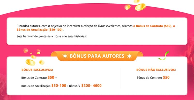 Benefícios para escritores da NovelSnack - banner mobile 2